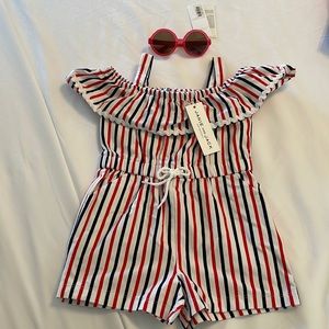 BRAND NEW JANIE AND JACK GIRLS ROMPER AND MATCHING SUNGLASSES WITH TAGS! 2T! $50